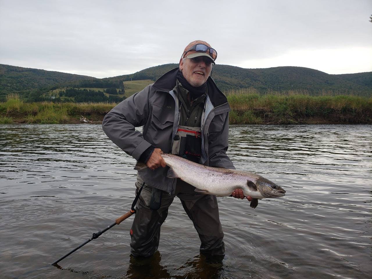 Len Handler with a Salmon he caught